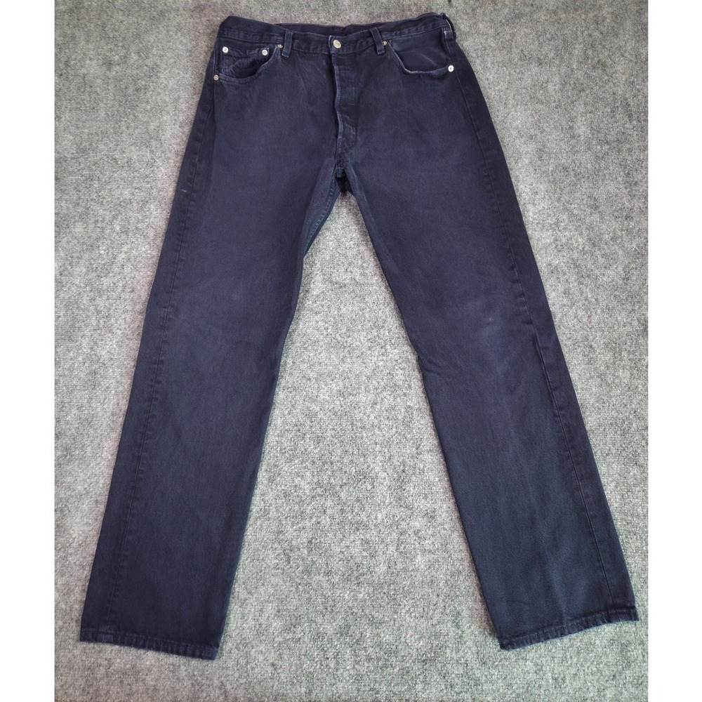 Vintage Levi's 501 Original Fit Jeans Mens 34x32 Dark Blue Button Fly Straight‎